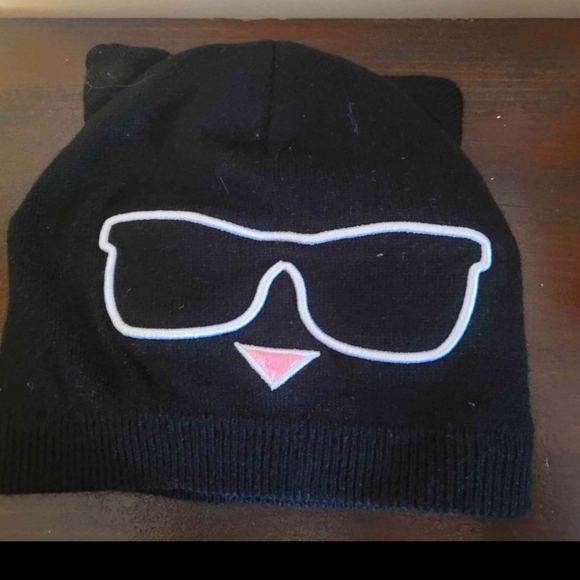Karl Lagerfeld Black Cat Knit Winter Hat - Picture 1 of 1